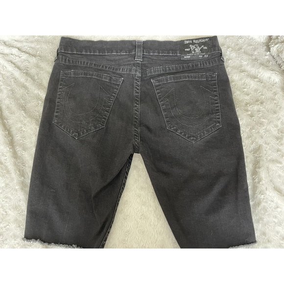 True Religion Men's Ricky Shadow Black Relaxed Straight Cut Off Shorts Size 38 - Picture 6 of 10